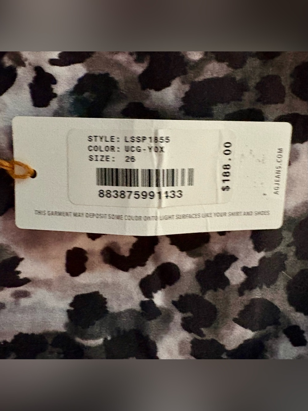 AG Adriano Goldschmied Prima Ankle Leopard Skinny Jeans Leopard Size 26 NWT - Picture 8 of 9